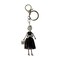 Wrapables Hanging Fashionista Doll Keychain, Crystal Rhinestone Keyring Bag Charm, Black Bow